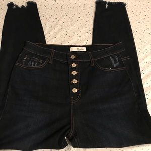 KanCan button fly high rise jeans
